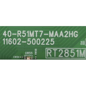 MAIN PARA TV TCL / NUMERO DE PARTE 30800-000446 / 40-R51MT7-MAA2HG / 30801-000409 / V8-R51MT05-LF / GTC011163I / 11602-500225 / PANEL LVU550NDEL C9W18 / DISPLAY ST5461D09-1 VER.2.1 / MODELO 55S446	